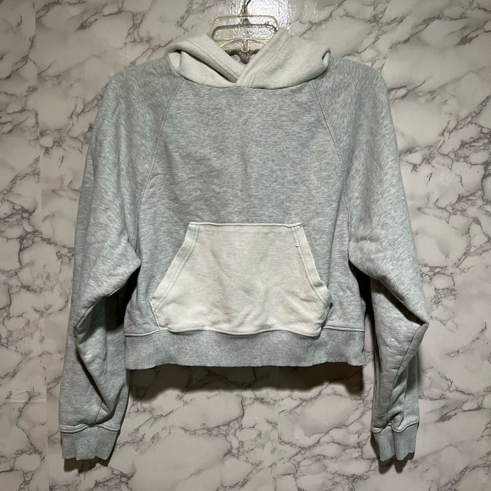 Aerie Heather Gray and Cream Pullover Hoodie